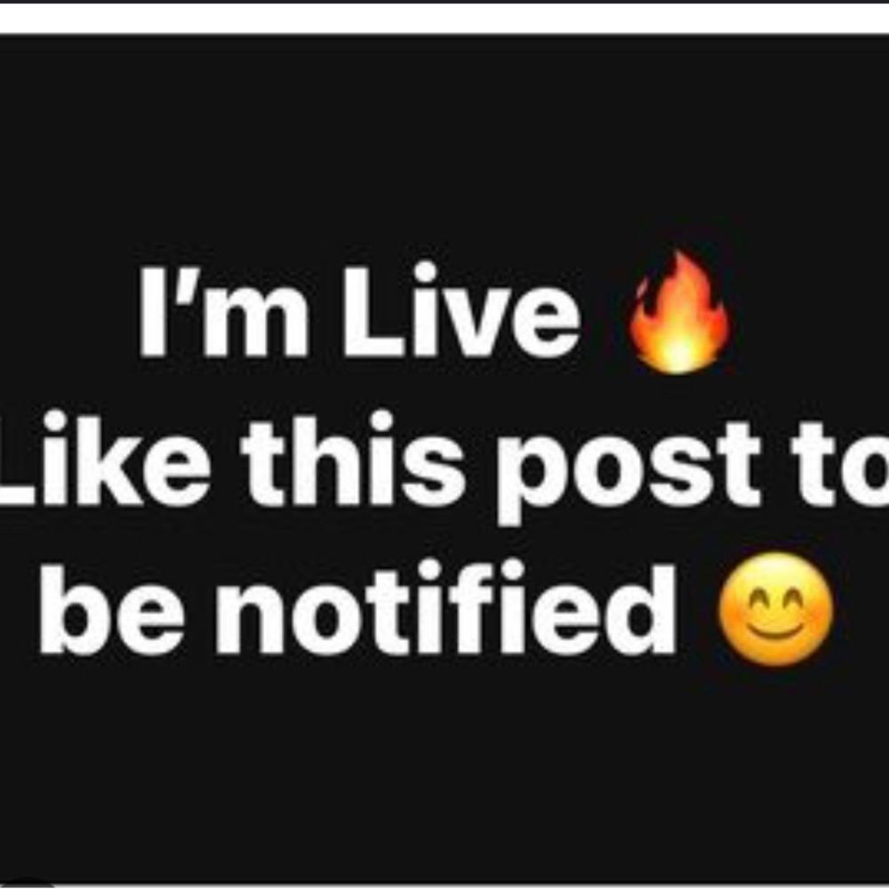 Like this post to be notified when I’m live❤️